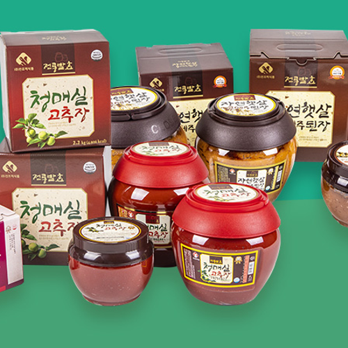 청매실고추장1kg+자연햇살 콩메주된장1kg 세트